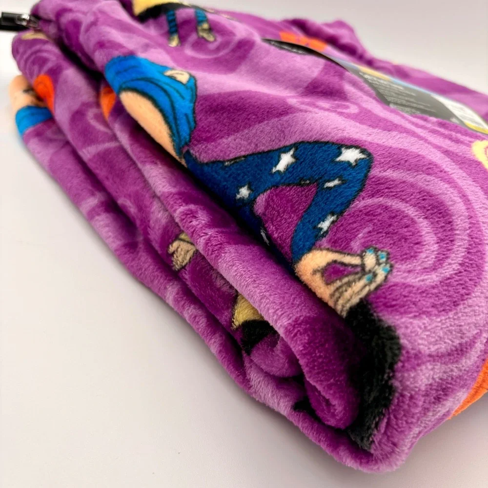 Coraline LAIKA Soft Plush Throw Blanket 50x70 Purple Halloween Print New
